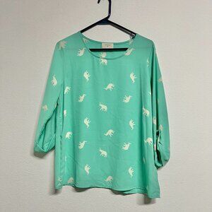 Everly Elephant Print Blouse